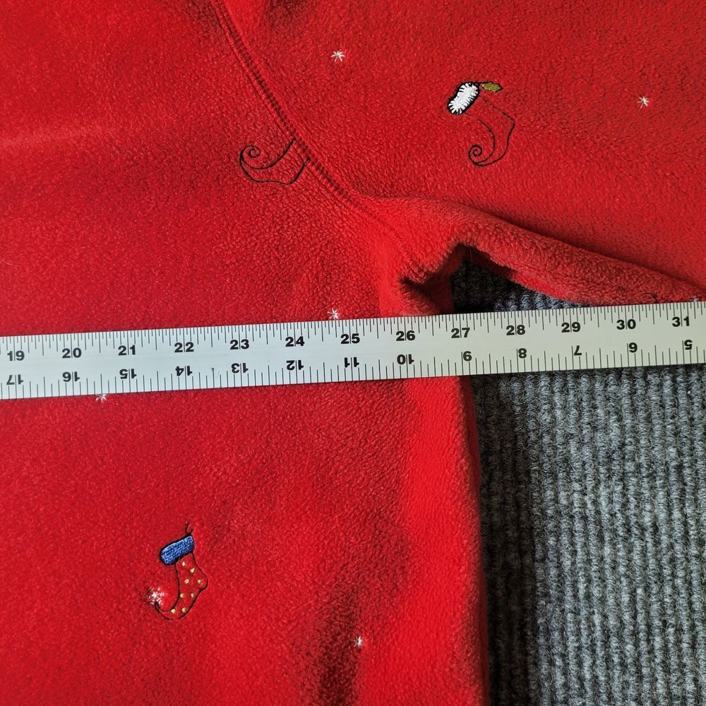 C&B Sport by Croft and Barrow Embroidered Stockings Fleece Zip Sweater 2X - Picture 6 of 8